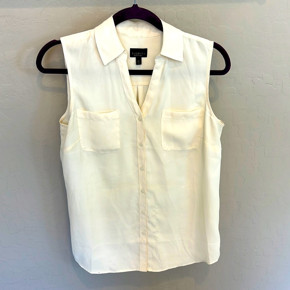 Talbots Size Mp Nantucket Button Tank Excellent! - image 1